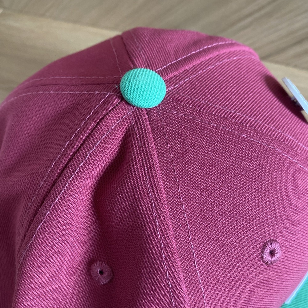 Topps Chrome Mitchell & Ness Tampa Bay Rays Pink Green Fitted 7 1/8 Hat Cap NEW! - Picture 4 of 8